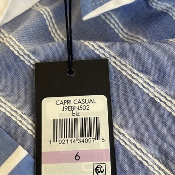 NWT! TOMMY HILFIGER Size 6 blue with white striped shirt dress - Picture 9 of 9